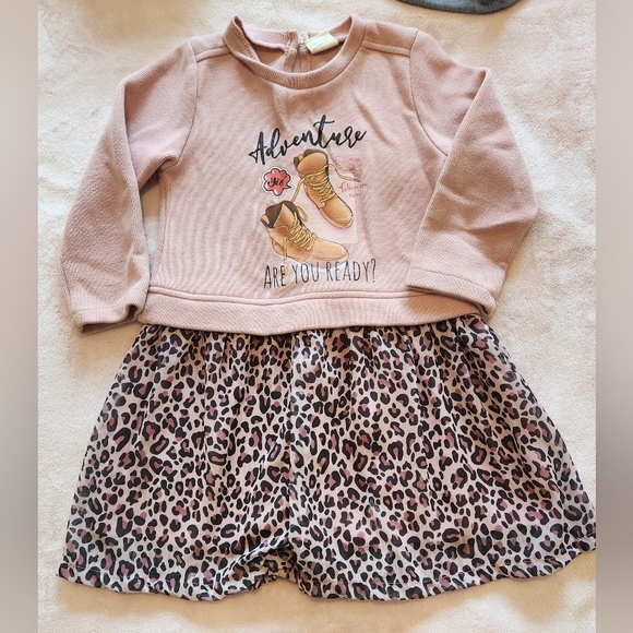 Adventure Kids Dress - Pink and Brown - Picture 1 of 2